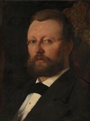 Portrait of the Painter Christian Meyer Ross by Eilif Peterssen Oil Painting