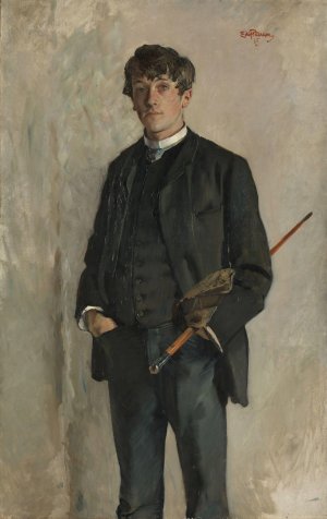 Portrait of the Painter Kalle Lochen by Eilif Peterssen Oil Painting