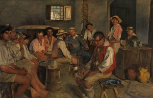 Siesta in an Osteria in Sora by Eilif Peterssen Oil Painting