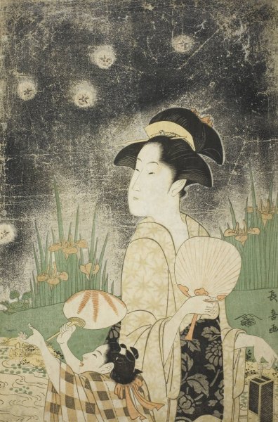 Main Product Photo of Catching Fireflies  Painting by Eishosai Choki