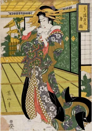 Geisha by Eizan Kikukawa Oil Painting