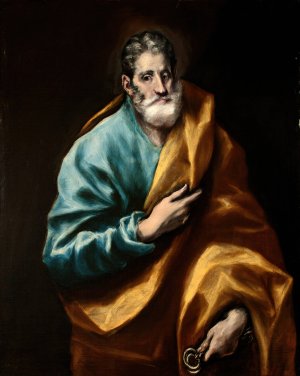 Apostle Saint Peter by El Greco (Domenikos Theotokopoulos) Oil Painting
