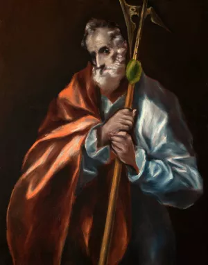 Apostle St Thaddeus by El Greco (Domenikos Theotokopoulos) Oil Painting
