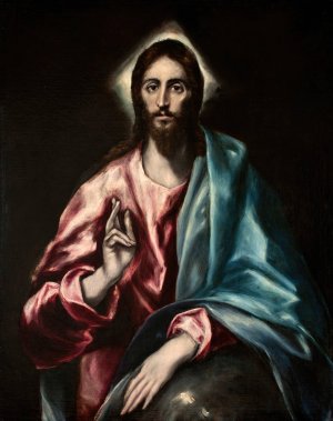 Christ as Saviour by El Greco (Domenikos Theotokopoulos) Oil Painting