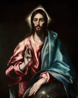 Christ as Saviour by El Greco (Domenikos Theotokopoulos) Oil Painting