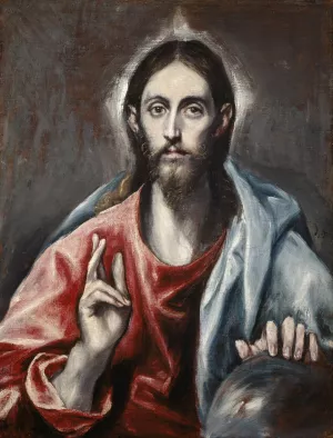 Christ Blessing by El Greco (Domenikos Theotokopoulos) Oil Painting
