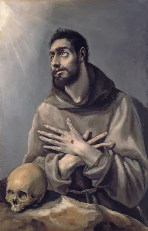 Saint Francis In Ecstasy by El Greco (Domenikos Theotokopoulos) Oil Painting