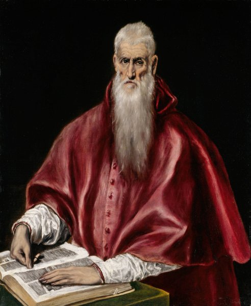 Saint Jerome as Scholar  by El Greco (Domenikos Theotokopoulos) - Hand-Painted Oil Painting Reproduction