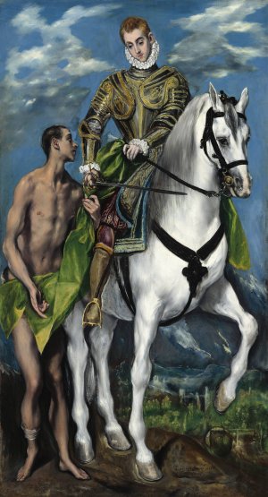 Saint Martin and the Beggar by El Greco (Domenikos Theotokopoulos) Oil Painting