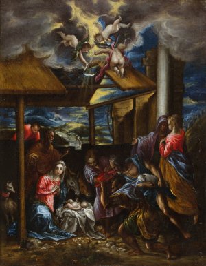 The Adoration Of The Shepherds by El Greco (Domenikos Theotokopoulos) Oil Painting