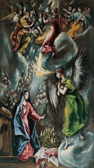 The Annunciation by El Greco (Domenikos Theotokopoulos) Oil Painting