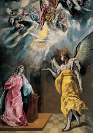 The Annunciation by El Greco (Domenikos Theotokopoulos) Oil Painting