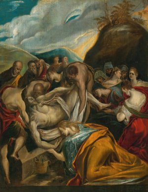 The Entombment Of Christ by El Greco (Domenikos Theotokopoulos) Oil Painting