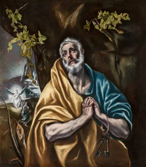 The Penitent Saint Peter by El Greco (Domenikos Theotokopoulos) Oil Painting