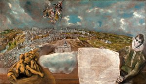 View and Plan of Toledo by El Greco (Domenikos Theotokopoulos) Oil Painting