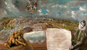 View and Plan of Toledo by El Greco (Domenikos Theotokopoulos) Oil Painting