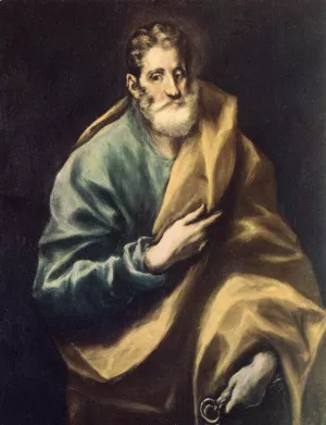 Apostle St Peter by El Greco Oil Painting