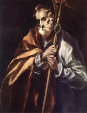 Apostle St Thaddeus Jude by El Greco - Oil Painting Reproduction