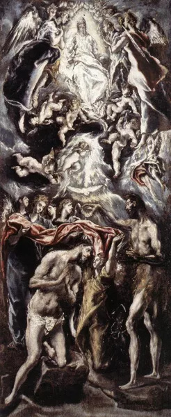 Baptism of Christ Oil painting by El Greco