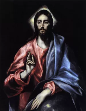 Christ as Saviour Oil painting by El Greco