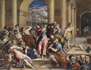 Christ Driving the Traders from the Temple by El Greco Oil Painting