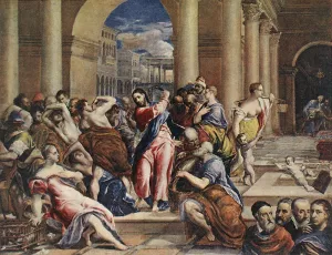 Christ Driving the Traders from the Temple Oil painting by El Greco
