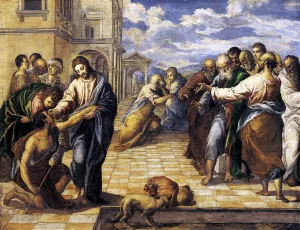 Christ Healing the Blind painting by El Greco