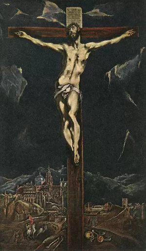Christ in Agony on the Cross by El Greco Oil Painting