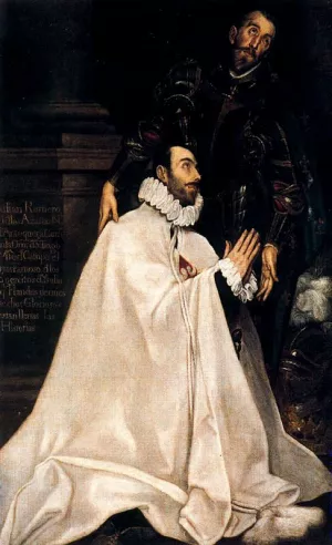 Julian Romero de las Azanas and His Patron Saint by El Greco - Oil Painting Reproduction