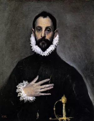 Nobleman with His Hand on His Chest by El Greco Oil Painting