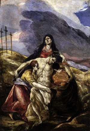 Pieta The Lamentation of Christ by El Greco Oil Painting