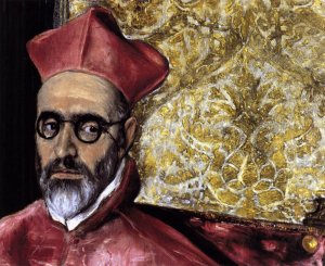 Portrait of a Cardinal Detail Oil painting by El Greco