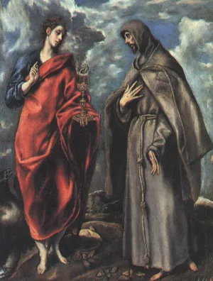 Saints John the Evangelist and Francis by El Greco - Oil Painting Reproduction