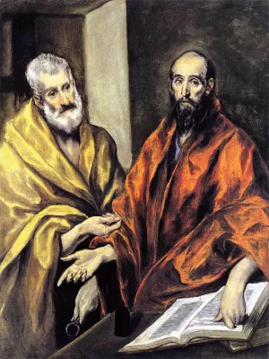 Saints Peter and Paul Oil painting by El Greco