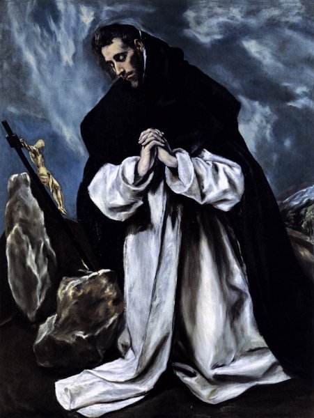 St Dominic in Prayer by El Greco - Hand-Painted Oil Painting Reproduction