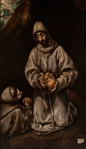 St Francis and Brother Rufus by El Greco - Hand-Painted Oil Painting Reproduction