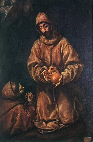 St Francis and Brother Rufus Oil painting by El Greco