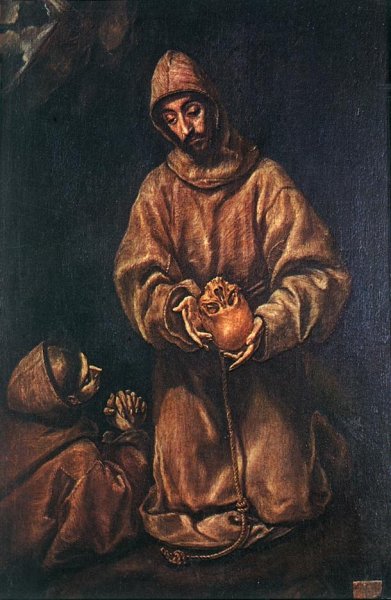 St Francis and Brother Rufus by El Greco - Hand-Painted Oil Painting Reproduction