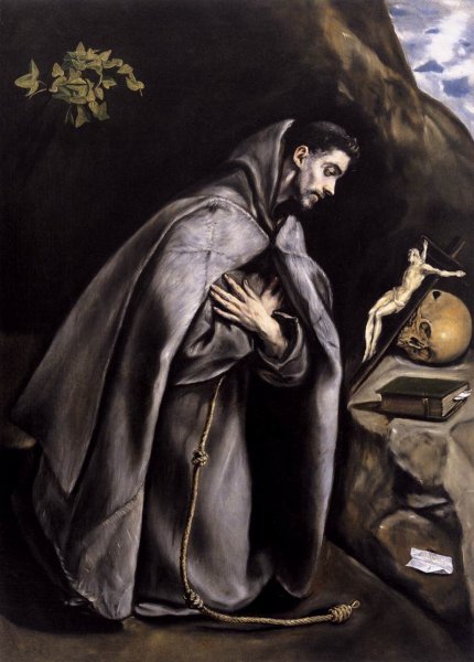 St Francis Meditating by El Greco - Hand-Painted Oil Painting Reproduction