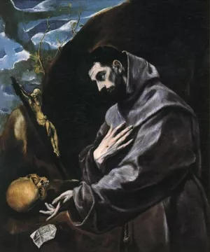 St Francis Praying by El Greco - Oil Painting Reproduction