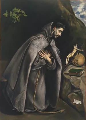 St. Francis Venerating the Crucifix by El Greco Oil Painting