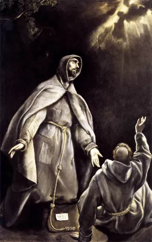 St Francis's Vision of the Flaming Torch by El Greco Oil Painting