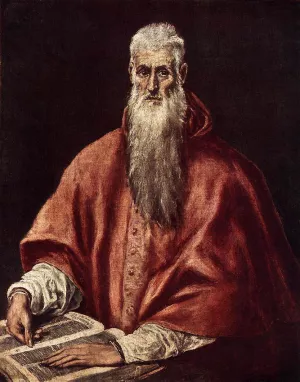 St Jerome as Cardinal by El Greco Oil Painting