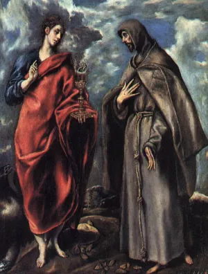 St John the Evangelist and St Francis by El Greco Oil Painting
