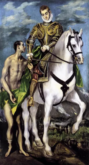 St Martin and the Beggar by El Greco Oil Painting
