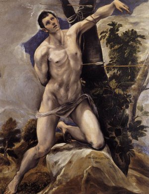 St Sebastian Oil painting by El Greco