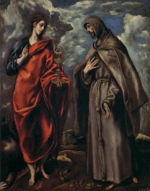 Sts John and Francis by El Greco - Oil Painting Reproduction