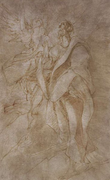 Study for St John the Evangelist and an Angel by El Greco - Hand-Painted Oil Painting Reproduction