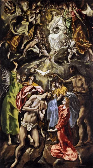 The Baptism of Christ Oil painting by El Greco