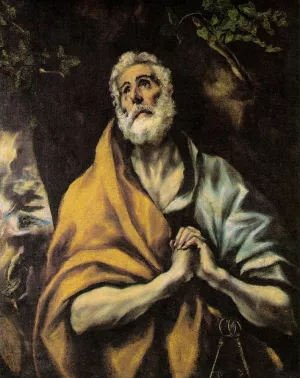 The Repentant Peter by El Greco Oil Painting